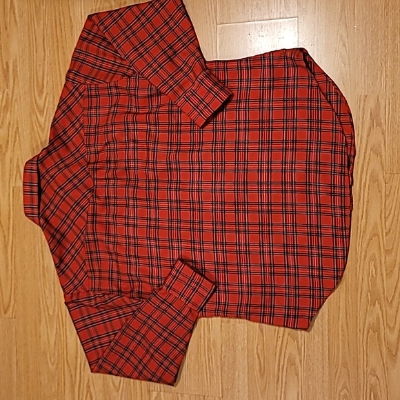 Rugged Country Campus Western Men's Red Plaid Pearl Snap Shirt X-Large - Picture 4 of 4